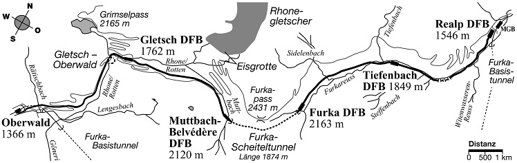 DAMPFBAHN FURKA BERGSTRECKE Map